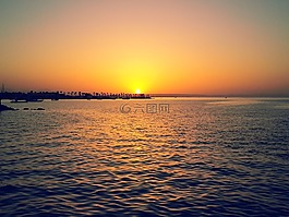 太陽(yáng),日落,海灘