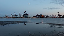 漢堡,易北河,晚上