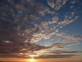 日落,天空,云