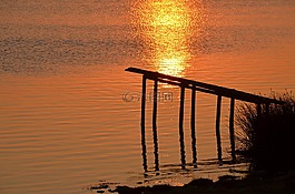 太阳,河,码头