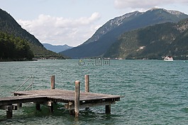湖,achensee,高山