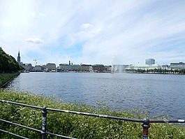 湖,城市,漢堡