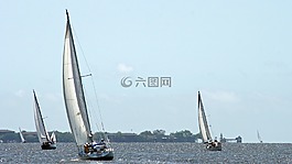 帆船,船,海