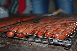 香腸,烤,食品