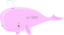 鲸鱼,粉红色,海