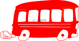 總線,紅色,車輛