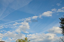 藍(lán)色,天空,云