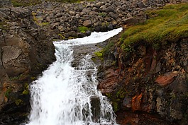 瀑布,東冰島,巖