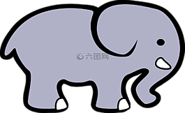 象,非洲,卡通