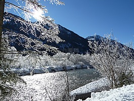 奧地利,冬天,河