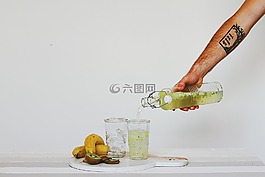 手,玻璃,玻璃