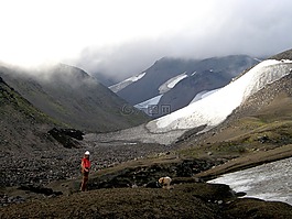 山,雪,夏季