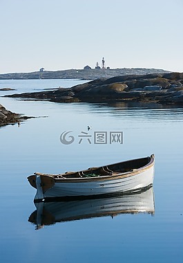 燈塔,船,海