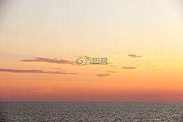 日落,海,himmel