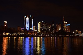 天際線,夜,摩天大樓