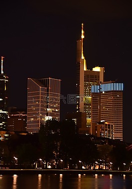 天際線,夜,摩天大樓