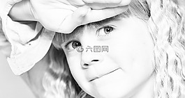 女孩,孩子,面對