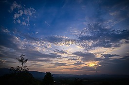 黃昏,日落,景觀