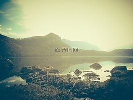 海岸,湖,自然