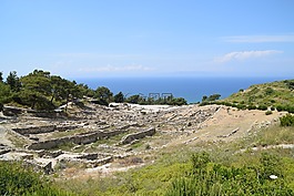 海,廢墟,巖