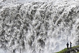 瀑布,山,自然