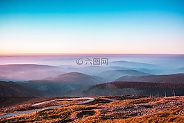 山,高原,云