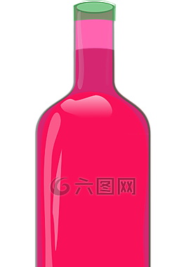 葡萄酒,瓶,粉紅色