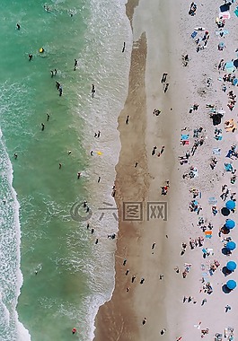 海滩,aeriel,空气