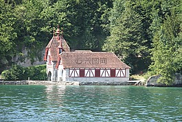 小教堂,銀行,湖