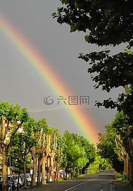 彩虹,雷暴,太阳