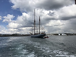 普利茅斯,海港,天空