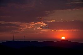 日落,abendstimmung,云