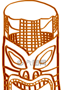 圖騰,面具,木材