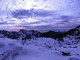 山,雪,云