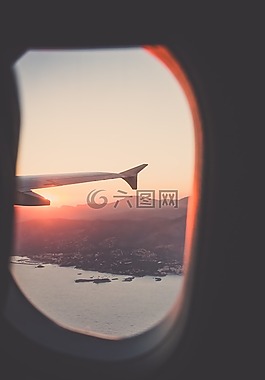 窗口,飞机,旅行