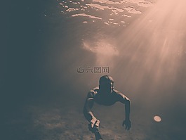 人,男子,游泳