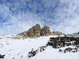 白云巖,山,雪