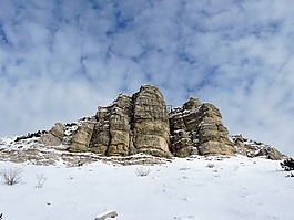 白云巖,山,雪