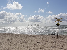 海灘,沙,海