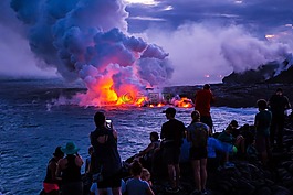 火山,日落,火山國家公園