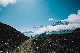 山,高原,云