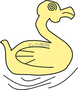 鴨,黃色,游泳