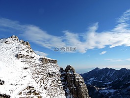 山,雪,天空