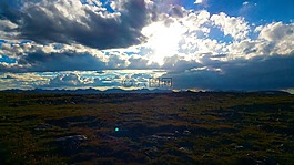 日落,景觀,云破