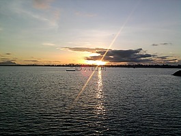 日落,自然,海
