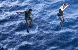 游泳,海洋,跳躍