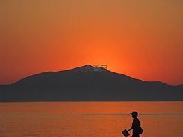 日出,希腊,海