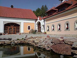 vierseitenhof,农场,池塘