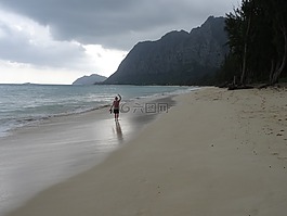 海滩,寂寞,沙