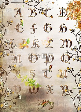 字母,信件,字體